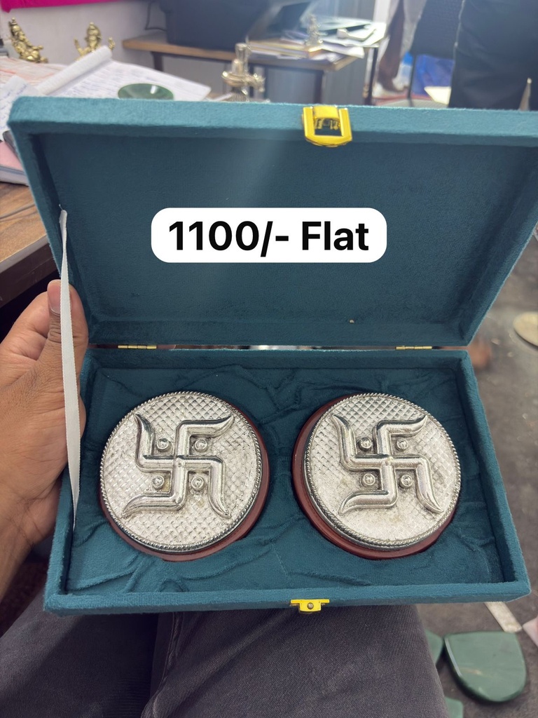 [KDC-POO-0124] Pooja Decor - Swastik Round Pair